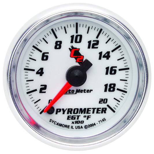 Autometer C2 52mm 2000 Deg F Electronic EGT Pyrometer Gauge - My Store