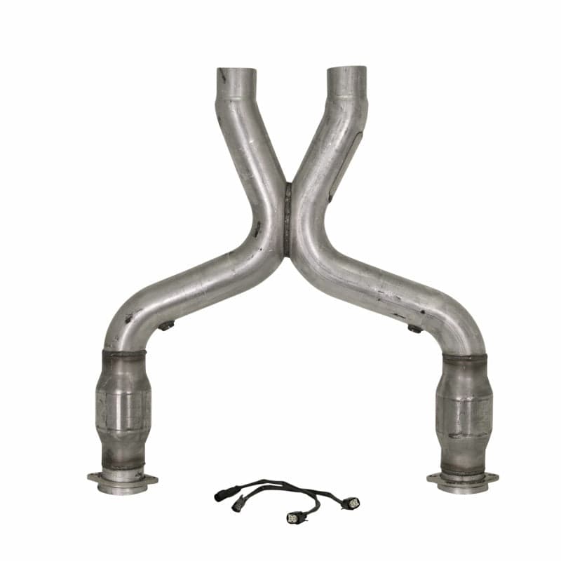 BBK 11-14 Mustang 5.0 Short Mid X Pipe With Catalytic Converters 3.0 For BBK Long Tube Headers - Mammoth Racing -