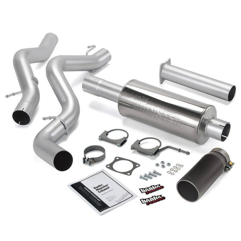 Banks Power 06-07 Chevy 6.6L ECSB Monster Exhaust System - SS Single Exhaust w/ Black Tip - Mammoth Racing -