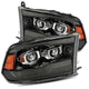 AlphaRex 09-18 Ram 1500HD LUXX Proj Headlight Plnk Style Jet Blk w/Activ Light/Seq Signal/Smoked DRL - My Store