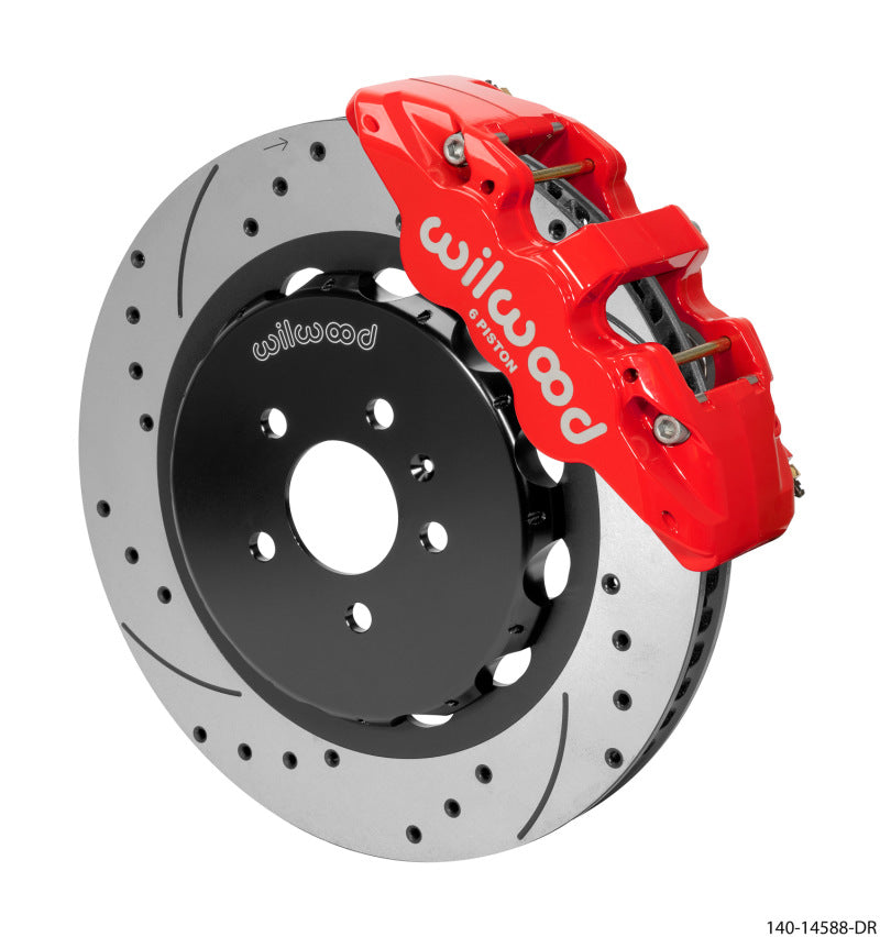 Wilwood Aero6 Front Kit 15.00in BBK - 08-12 Audi A4/a5/s5 - Drilled & Slotted Rotor - Red - My Store
