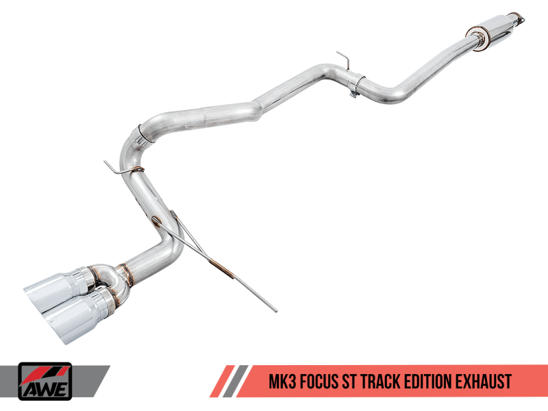 AWE Tuning Ford Focus ST Track Edition Cat-back Exhaust - Diamond BlackTips - My Store