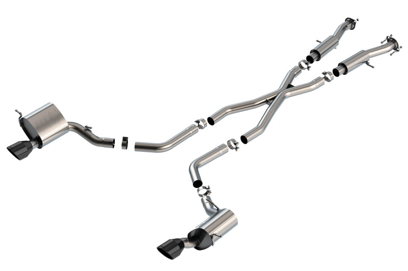Borla 15-21 Jeep Grand Cherokee SRT 6.4L V8 AWD ATAK Cat-Back Exhaust System - Black Tips T-304SS - My Store