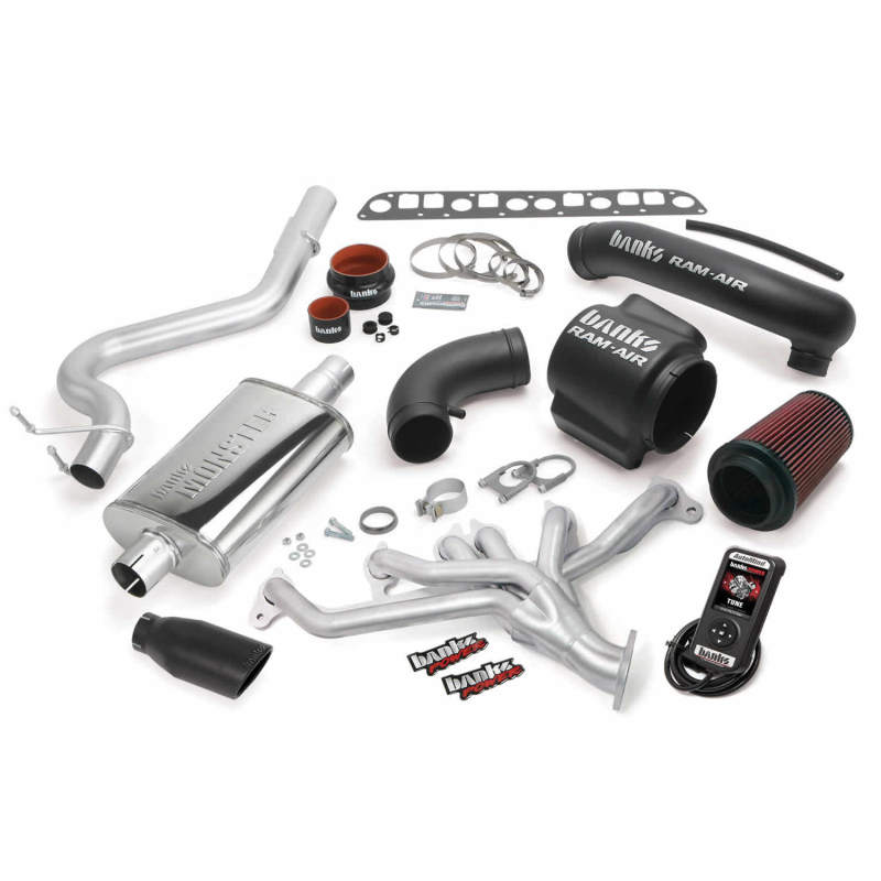 Banks Power 04-06 Jeep 4.0L Wrangler PowerPack System - SS Single Exhaust w/ Black Tip - Mammoth Racing -