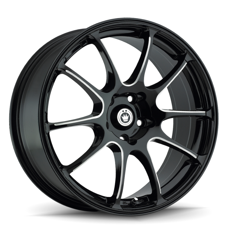 Konig Illusion 15x6.5 4x100 Et38 Black/Ball Cut Machine - Mammoth Racing -