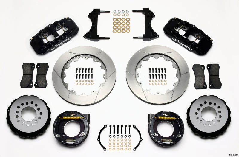 Wilwood Aero4 Rear P-Brake Kit 14.00in Chevy C-10 2.42 Offset 5-lug - Mammoth Racing -