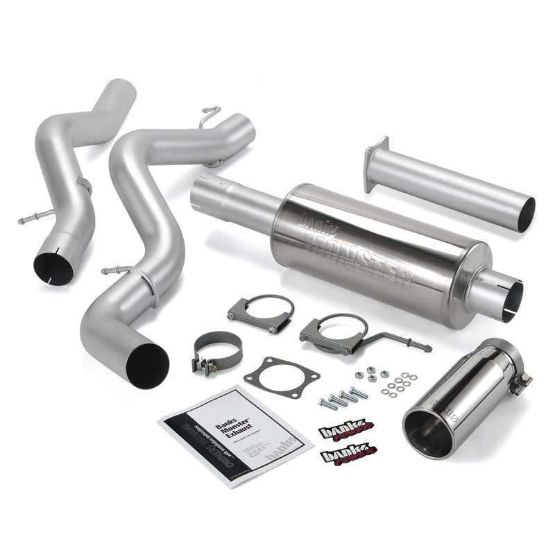 Banks Power 02-05 Chevy 6.6L EC/CCSB Monster Exhaust System - SS Single Exhaust w/ Chrome Tip - Mammoth Racing -