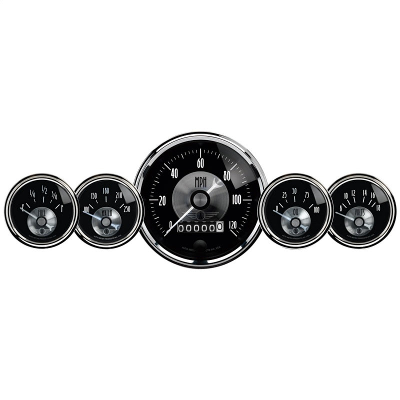 Autometer Prestige Series Black Diamond 3-3/8in Electric Speedometer 2-1/16in Elecrtric Oil Pressure - My Store
