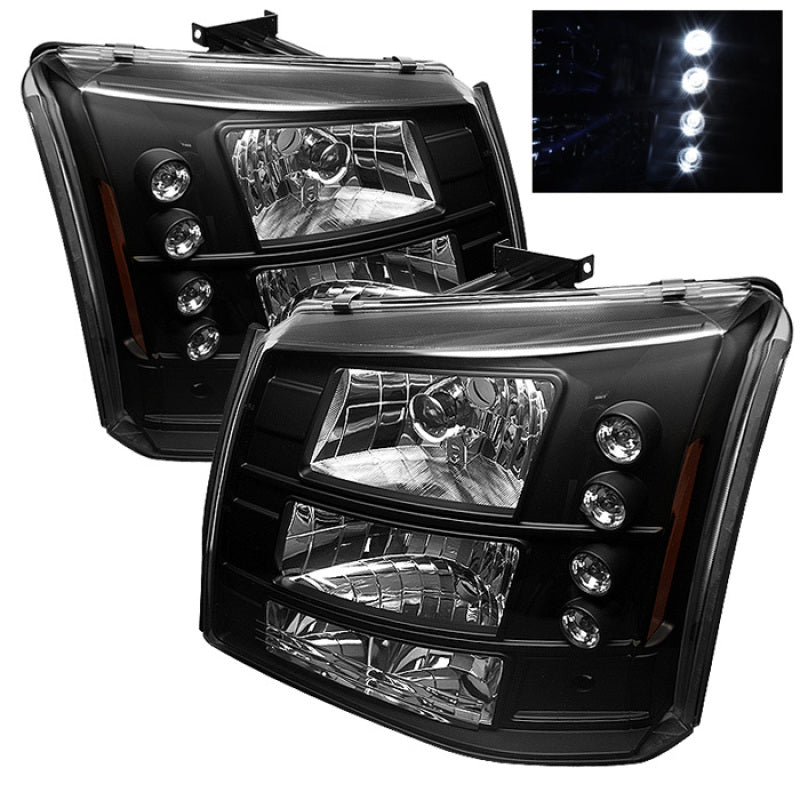 Spyder Chevy Silverado 1500/2500 03-06 Bumper Lights Crystal Headlights Blk HD-YD-CS03-1PC-AM-BK - Mammoth Racing -