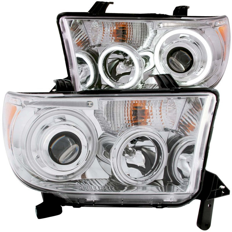 ANZO 2007-2013 Toyota Tundra Projector Headlights w/ Halo Chrome (CCFL) - Mammoth Racing -