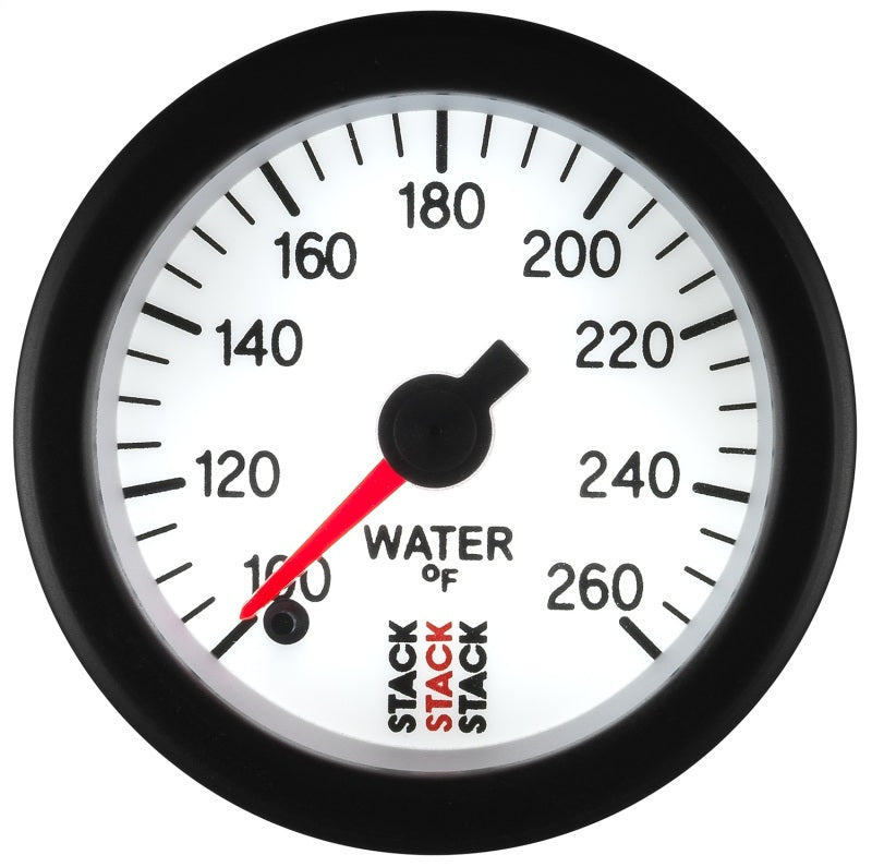 Autometer Stack 52mm 100-260 Deg F 1/8in Nptf Male Pro Stepper Motor Water Temp Gauge - White - My Store