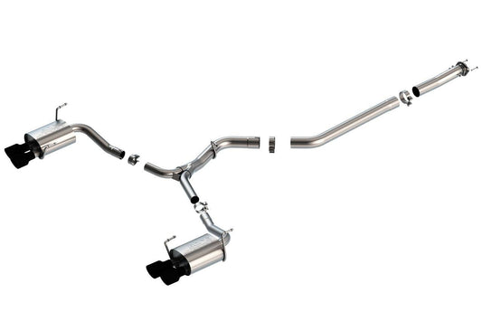 Borla 15-19 Subaru WRX/STI 2.5L Turbo 3in S-Type Catback Exhaust - 2.5in Black Chrome Tips - Mammoth Racing -