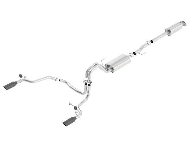 Borla 15-17 F-150 2.7/3.5L V6 EcoBoost / 5.0L V8 Black Chrome Cat-Back Touring Exhaust - Mammoth Racing -
