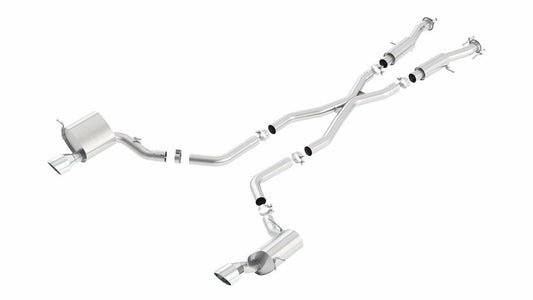 Borla 15-21 Jeep Grand Cherokee SRT 6.4L V8 AWD ATAK Cat-Back Exhaust System - Black Tips T-304SS
