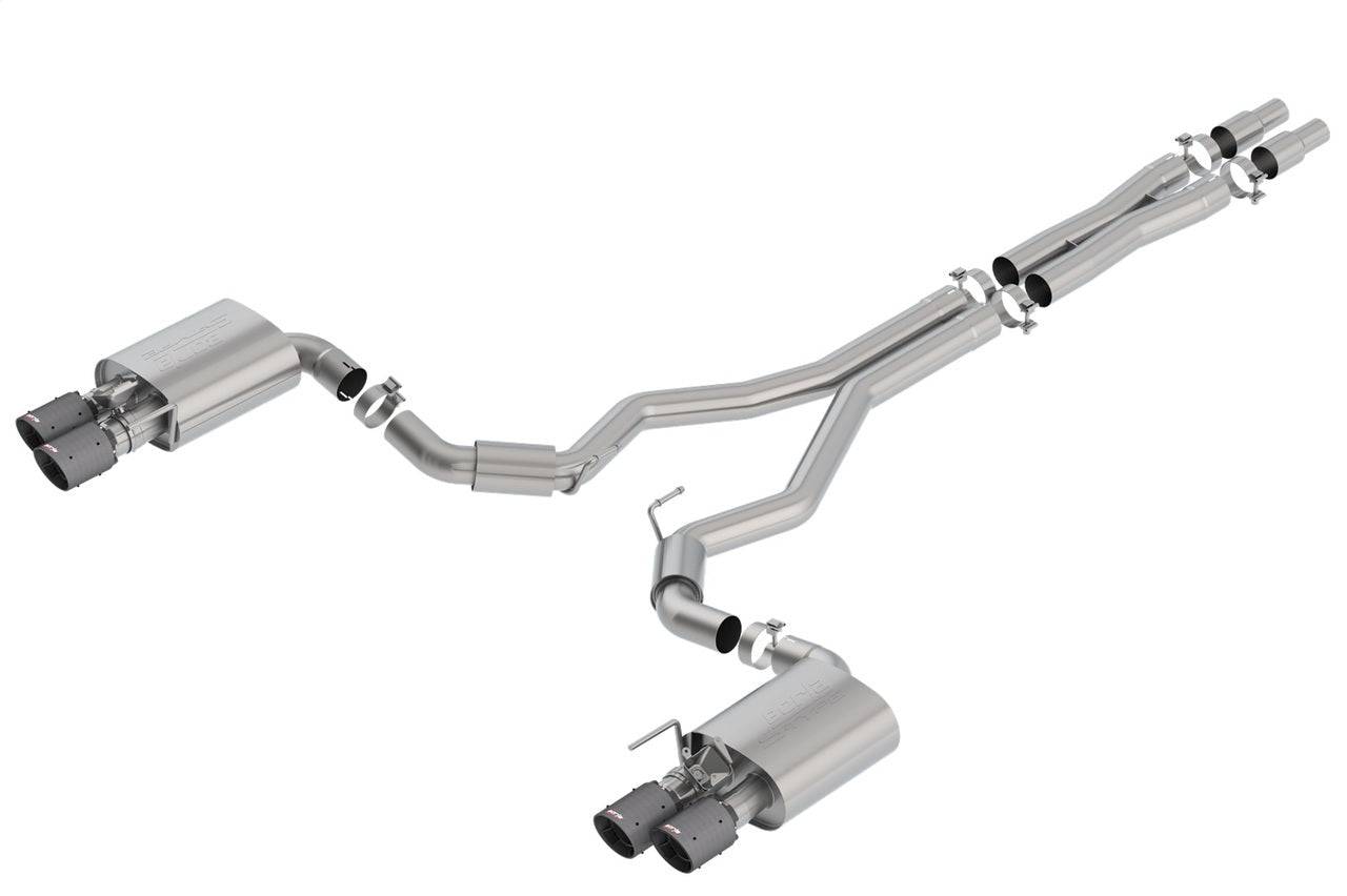 Borla 2018 Ford Mustang GT 5.0L AT/MT 3in Atak Catback Exhaust w/ Valves (Carbon Fiber Black Tip) - Mammoth Racing -