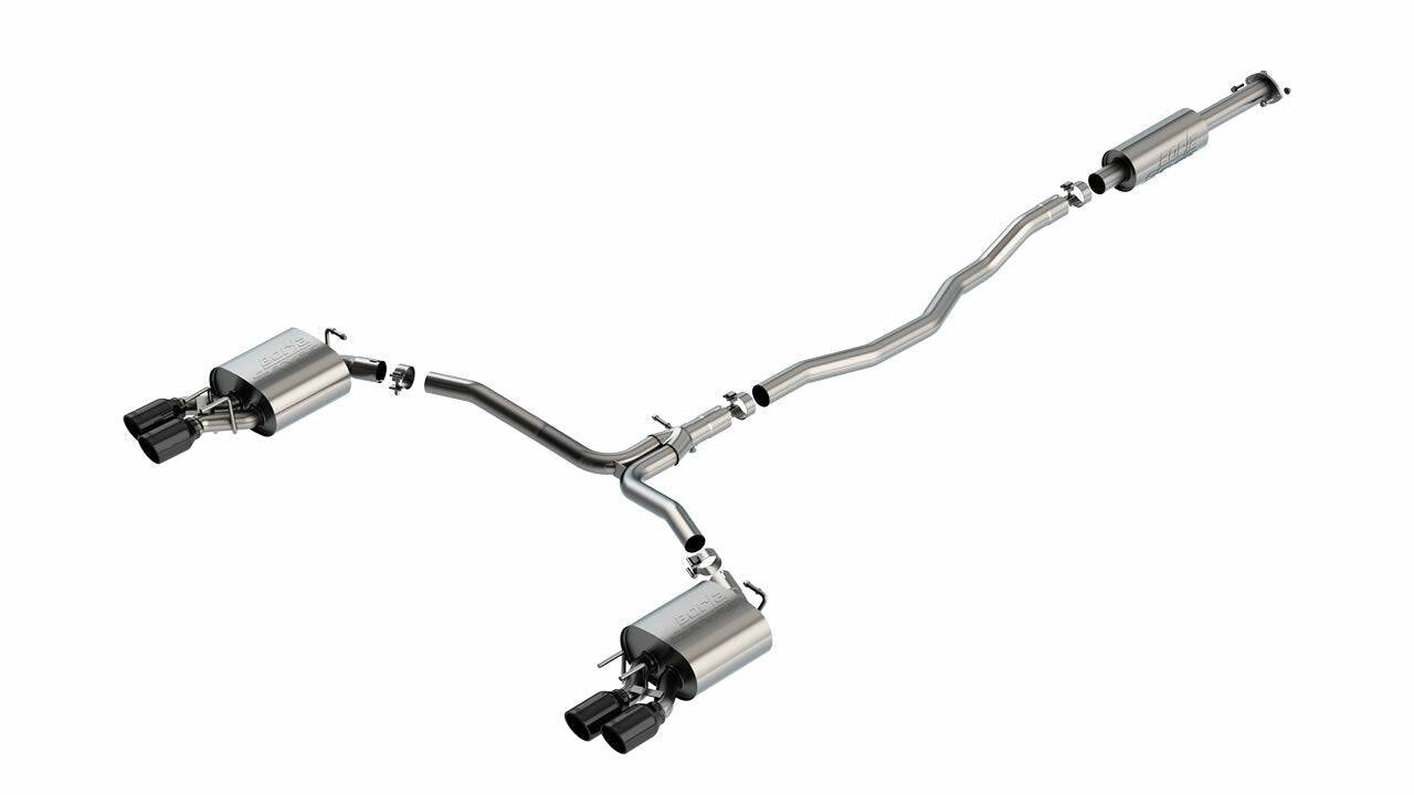 Borla 18-20 Toyota Camry XSE 3.5in Tip Dual Split Rear Exit Cat Back S-Type Exhaust Black Chrome - Mammoth Racing -