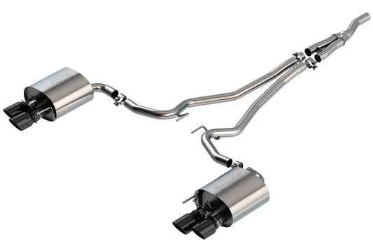 Borla 19-20 Ford Mustang Ecoboost 2.3L 2.25in S-type Exhaust w/ Valves - Black Chrome Tips - Mammoth Racing -