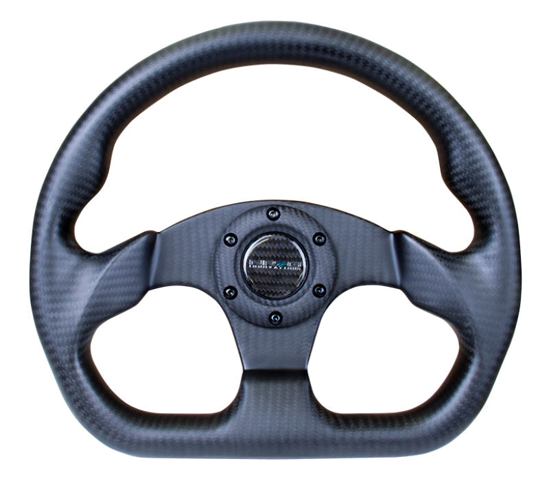 NRG Carbon Fiber Steering Wheel (320mm) Flat Bottom Matte Black Carbon - My Store