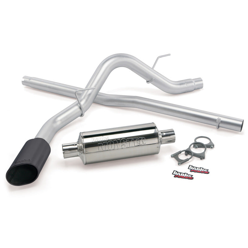 Banks Power 04-08 Ford F-150/Lincoln SCMB Monster Exhaust System - SS Single Exhaust w/ Black Tip - Mammoth Racing -