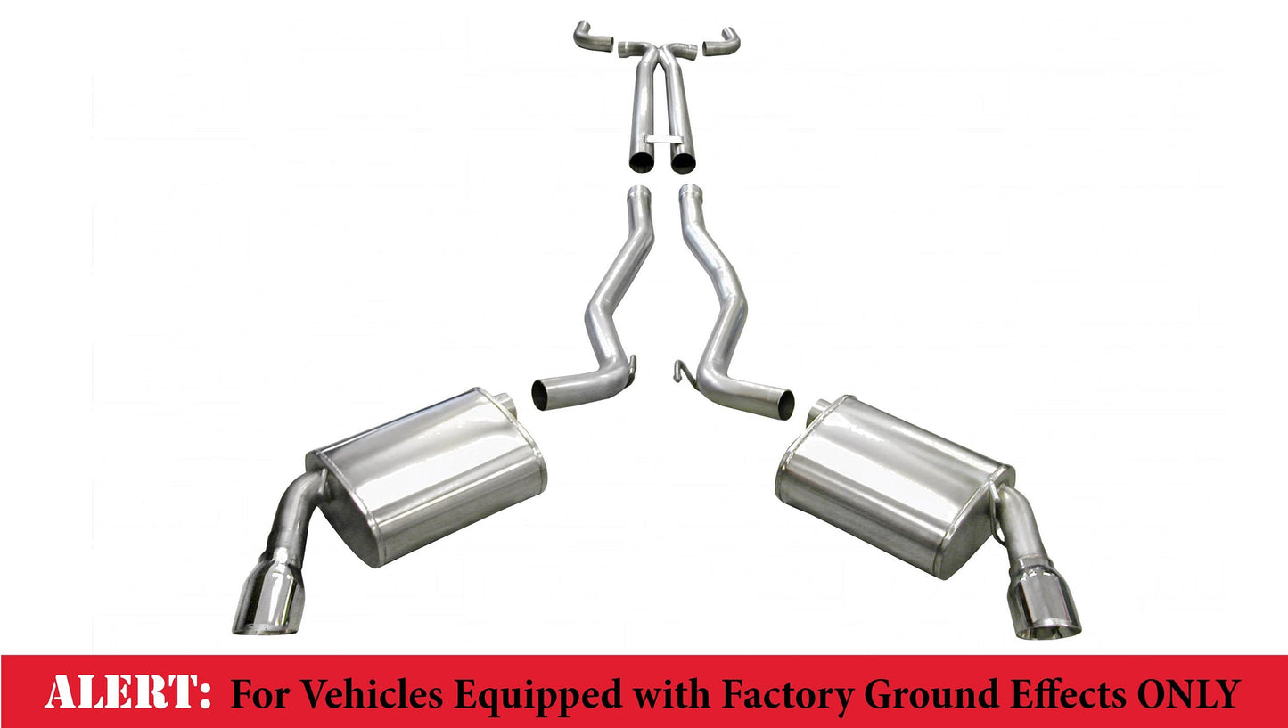 Corsa 14954 2.5 Inch Cat-Back Plus X-Pipe Sport Exhaust Dual Rear Exit 3.5 Inch Polished Tips 10-13 Chevrolet Camaro SS Coupe/Convertible Manual Trans - Mammoth Racing -COR14954