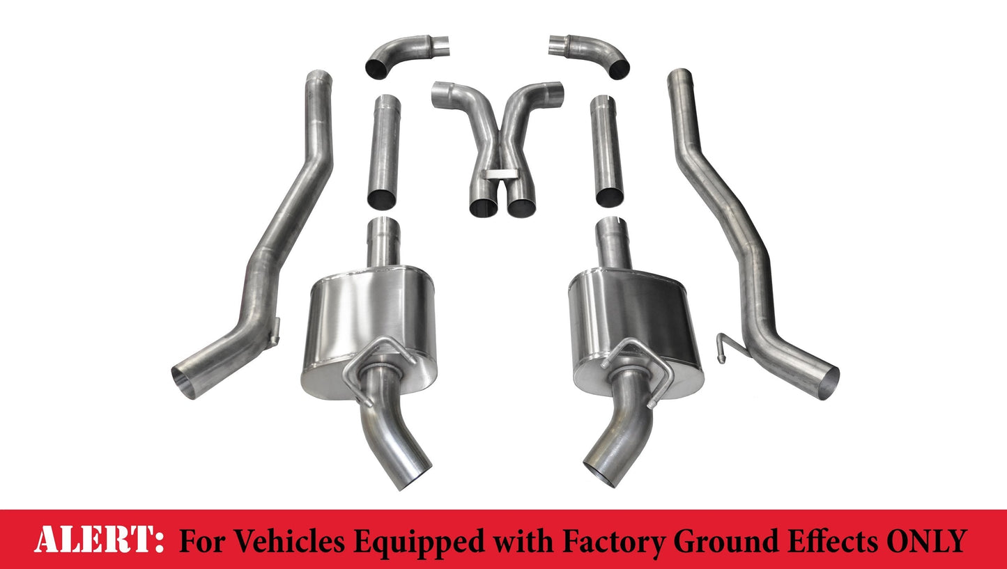 Corsa 14976 3.0 Inch Cat-Back Plus X-Pipe Xtreme Exhaust Dual Rear Exit No Tips 10-13 Chevrolet Camaro SS Coupe Manual Trans - Mammoth Racing -COR14976