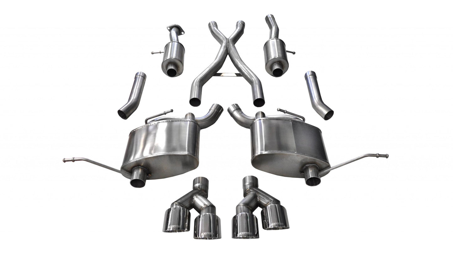 Corsa 14992 2.5 Inch Cat-Back Sport Dual Rear Exit Exhaust 4.0 Inch Polished Tips 14-Present Jeep Grand Cherokee Summit Edition - Mammoth Racing -COR14992