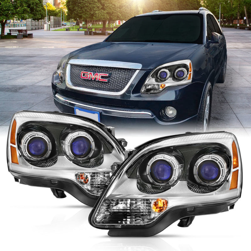 ANZO 2007-2008 Gmc Acadia Crystal Headlight Chrome Amber(OE) - Mammoth Racing -
