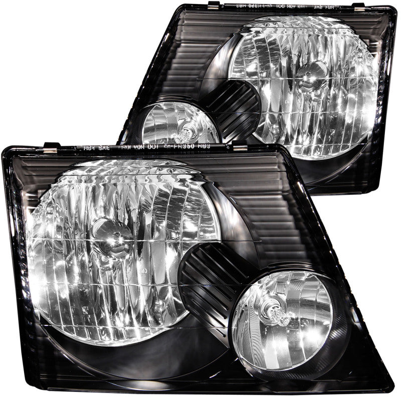 ANZO 2002-2005 Ford Explorer Crystal Headlights Black - Mammoth Racing -