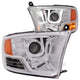 ANZO 2009-2016 Dodge Ram 1500 Projector Headlights w/ U-Bar Chrome - Mammoth Racing -