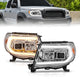 ANZO 05-11 Toyota Tacoma Projector Headlights w/Light Bar Switchback Chrome Housing - Mammoth Racing -