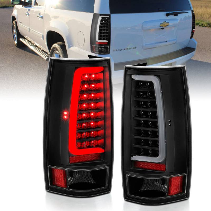 ANZO 2007-2014 Chevy Tahoe LED Taillight Plank Style Black w/Clear Lens - My Store
