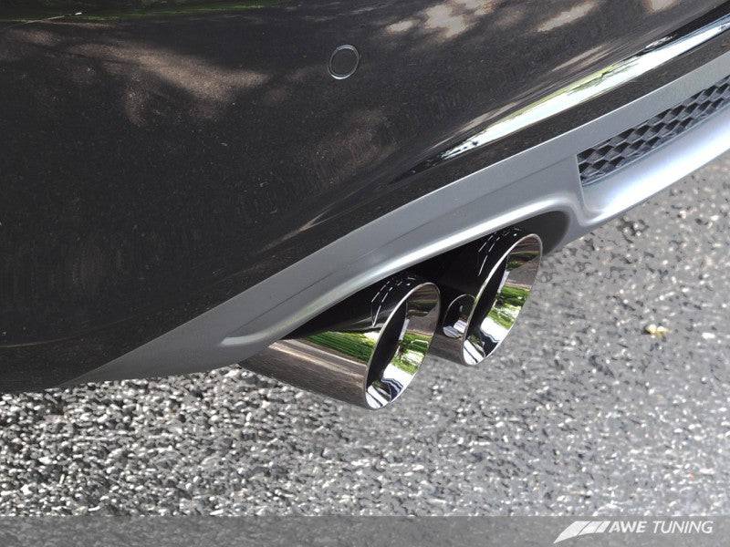 AWE Tuning Audi B8 A4 Touring Edition Exhaust - Quad Tip Diamond Black Tips - Does not fit Cabriolet - My Store