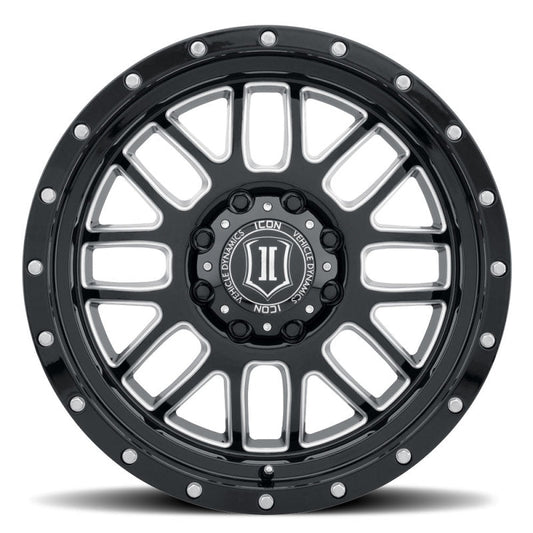 Icon Alpha 20x9 5x150 16mm Offset 5.625in BS Gloss Black Milled Spokes Wheel