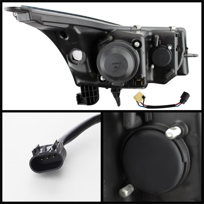 Spyder Chevy Cruze 11-14 Projector Headlights Light Tube DRL Blk PRO-YD-CCRZ11-LTDRL-BK - Mammoth Racing -