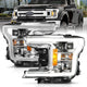 ANZO 18-19 Ford F-150 Projector Headlights w/Plank Style Switchback Chrome w/Amber - Mammoth Racing -