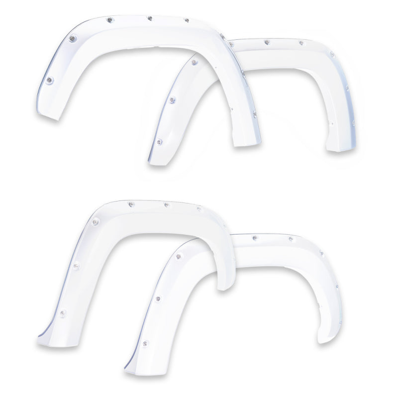 EGR 14+ Chev Silverado 5ft Bed Bolt-On Look Color Match Fender Flares - Set - Summit White - Mammoth Racing -