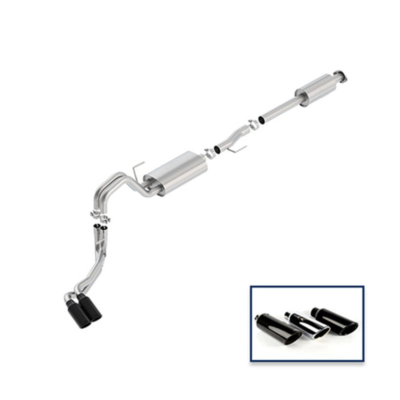Ford Racing 15-18 F-150 5.0L Cat-Back Touring Exhaust System - Side Exit Black Chrome Tips - Mammoth Racing -