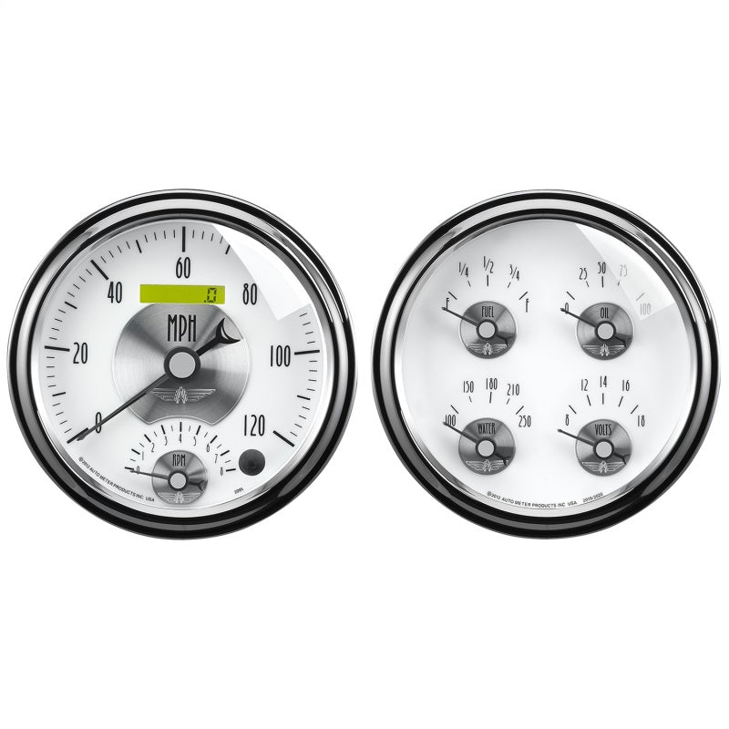Autometer Prestige Series Pearl 5in Gauge Box Kit - Tachometer/Speedometer Combo / Oil Pressu - My Store