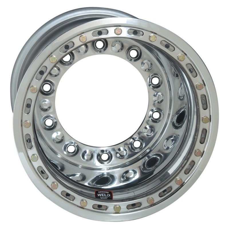 Weld Wide 5 HS Direct Mount 15x14 / 5x10.25 BP / 5in. BS Polished Assembly - Outer Beadlock - Mammoth Racing -