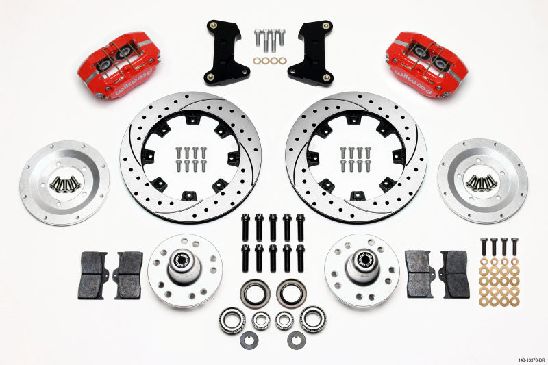 Wilwood Dynapro Dust-Boot Front Kit 12.19in Drilled Red 74-80 Pinto/Mustang II Disc Spindle only - My Store