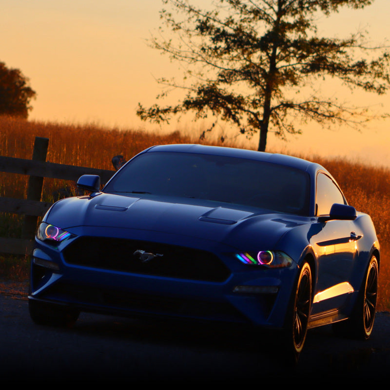 Oracle 18-21 Ford Mustang Dynamic DRL Upgrade w/ Halo Kit & Sequential Turn Signal - ColorSHIFT - Mammoth Racing -