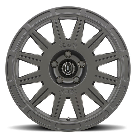 Icon Ricochet 17x8 5x100 38mm Offset 6in BS Satin Black Wheel