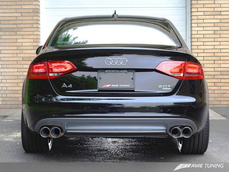 AWE Tuning Audi B8 A4 Touring Edition Exhaust - Quad Tip Diamond Black Tips - Does not fit Cabriolet - My Store