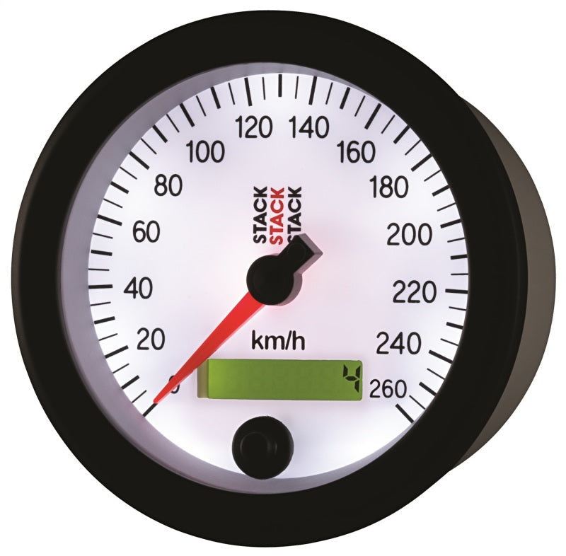 Autometer Stack Instruments 88mm 0-260 Km/h Programmable Speedometer - White - My Store