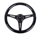 NRG Classic Wood Grain Steering Wheel (350mm) Black Sparkled Grip w/Black 3-Spoke Center - My Store