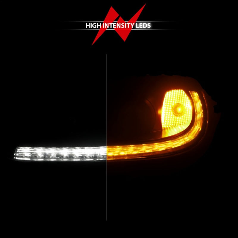 ANZO 05-13 Chevrolet Corvette Projector Headlights w/switchback & Sequential LED - Black Amber - Mammoth Racing -
