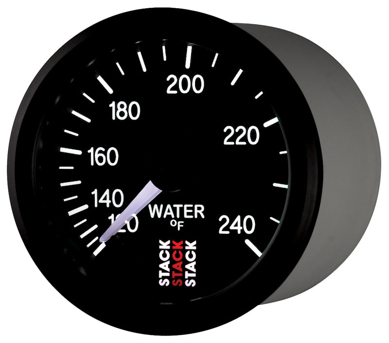 Autometer Stack 52mm 120-240 Deg F 1/2in Npt (M) Mechanical Water Temp Gauge - Black - My Store