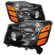 Xtune Nissan Titan 04-14 / Armada 04-07 OEM Amber Head Lights Set Black HD-JH-NTI04-AM-BK - Mammoth Racing -