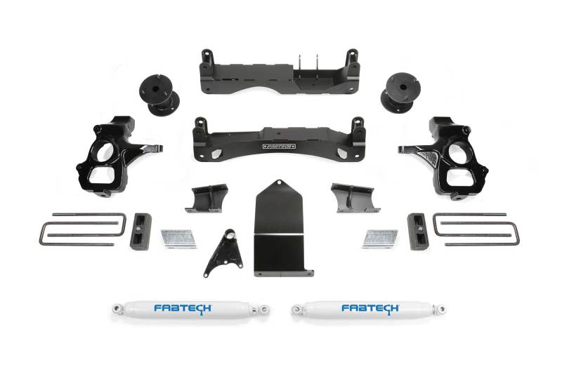 Fabtech 14-18 GM C/k1500 P/U w/oE Forg Stl UCA 4in Basic Sys w/Perf Shks - My Store