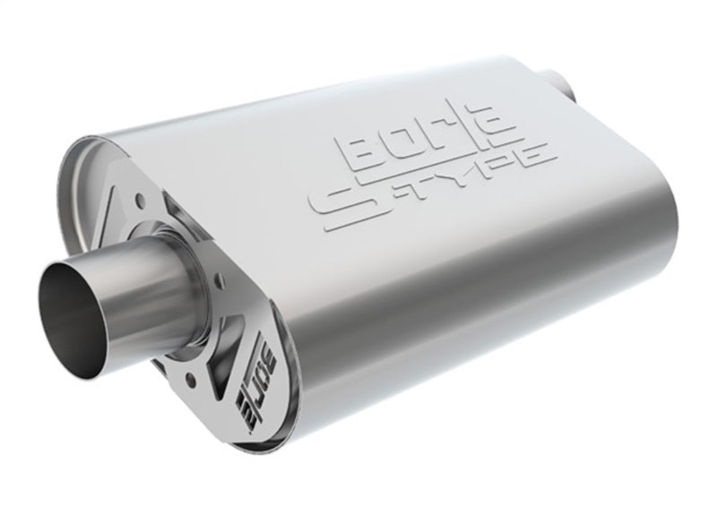 Borla CrateMuffler SBC 283/327/350 2.25in Offset/Center 14in x 4.35in x 9in S-Type Muffler - Mammoth Racing -